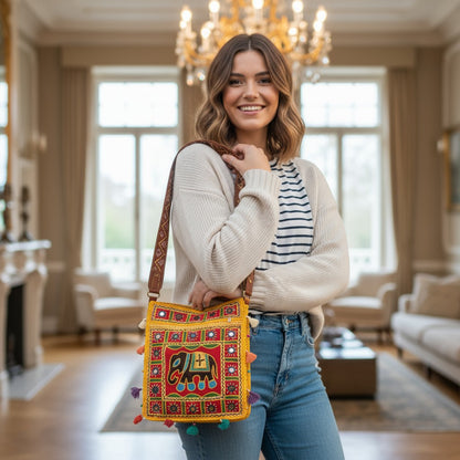 Rajasthani Jaipuri Handmade Sling Bag for Women – Embroidered Bag