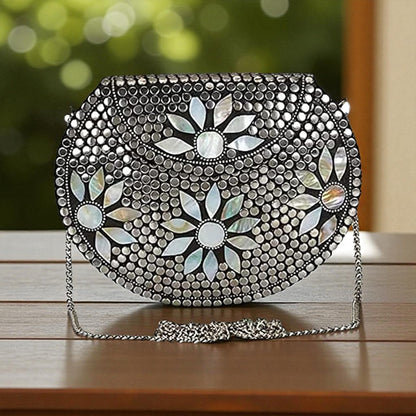 Bridal Women’s Antique Brass Handmade Ethnic Metal Clutch Bag