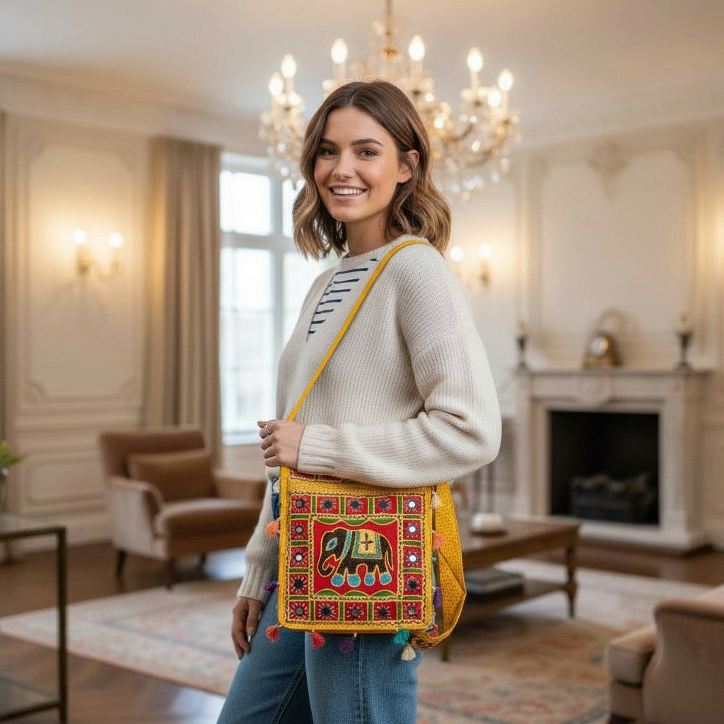 Rajasthani Jaipuri Handmade Sling Bag for Women – Embroidered Bag